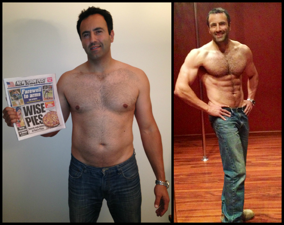 Before and after body transformation