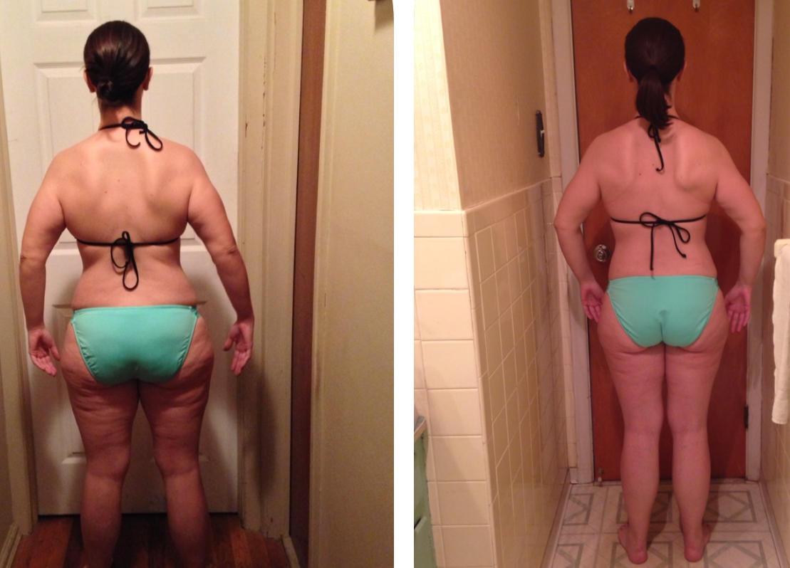 Before and after body transformation
