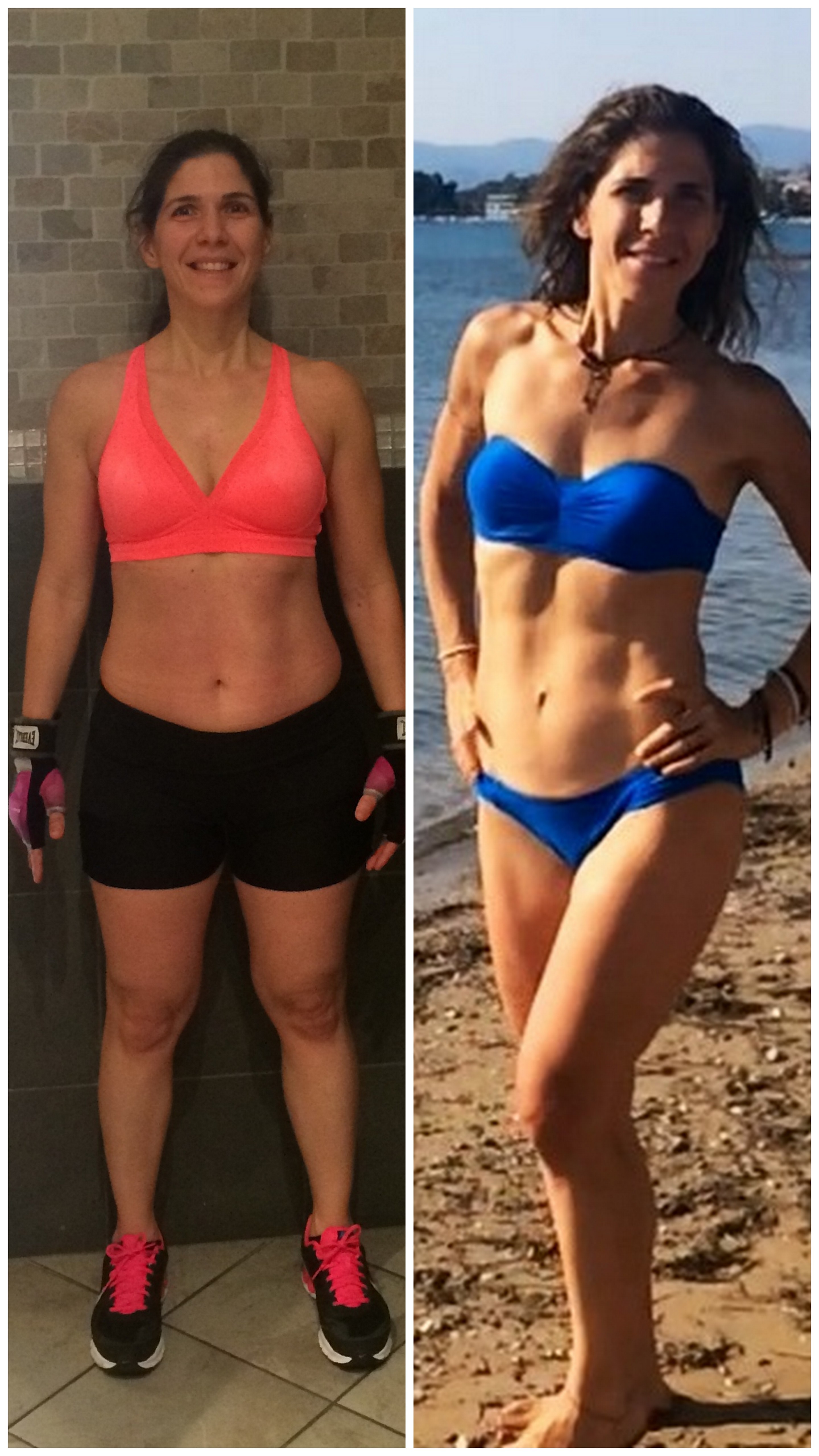 Before and after body transformation